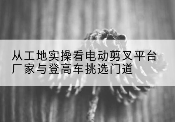 谯城电动剪叉升降平台厂家-从工地实操看电动剪叉平台厂家与登高车挑选门道